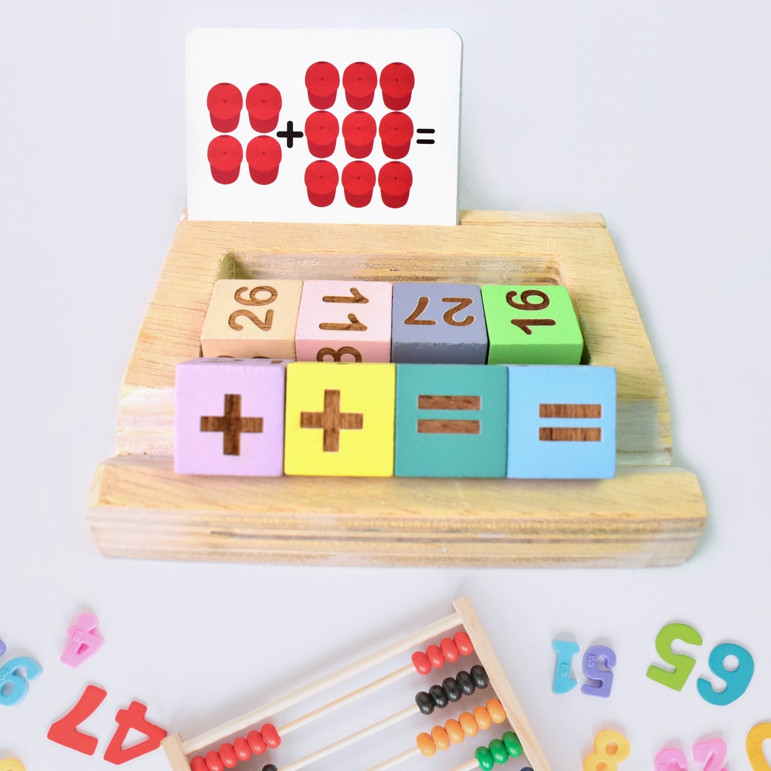 Wooden Mathtime For Kids - Educational Math Card Game Wooden Mathtime For Kids - Educational Math Card Game